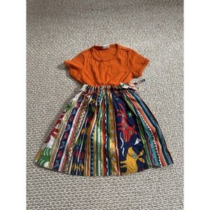 Girls Vintage Marshall Sinclair‎ Aztec Dog Print Dress. Size 6 Boho Hippie